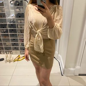 Lantern Sleeve Mini Dress